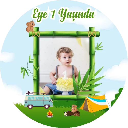 Kamp Temalı Yuvarlak Açacak Magneti